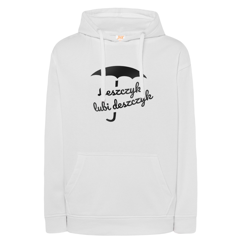 Bluza kangurka bawełna Biała Bluza z Haftem Leszczyk