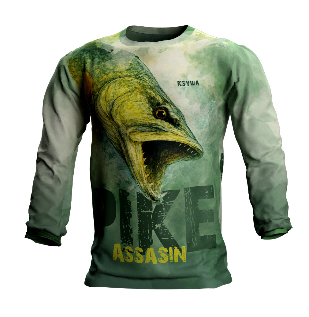 szczupak Longsleeve na ryby z motywem Pike Assasin 1