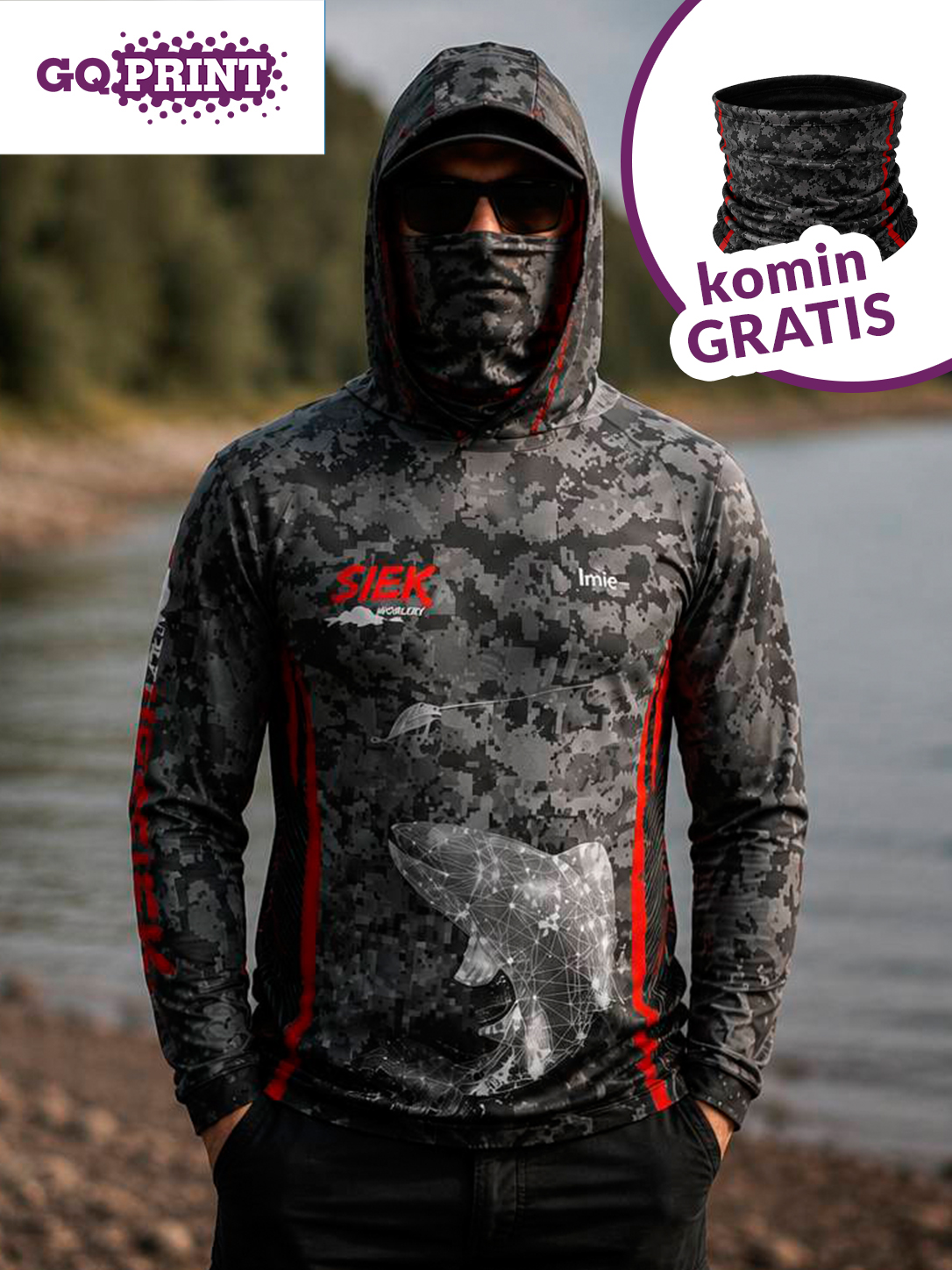 Karp Koszulka Siek Black UV + komin