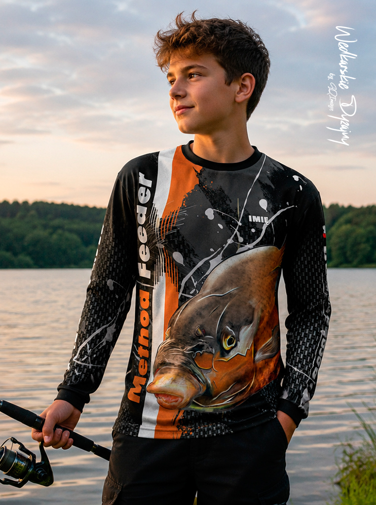 Uniwersalne Leszcz Dark  ongsleeve wędkarski termoaktywny z ochroną UV