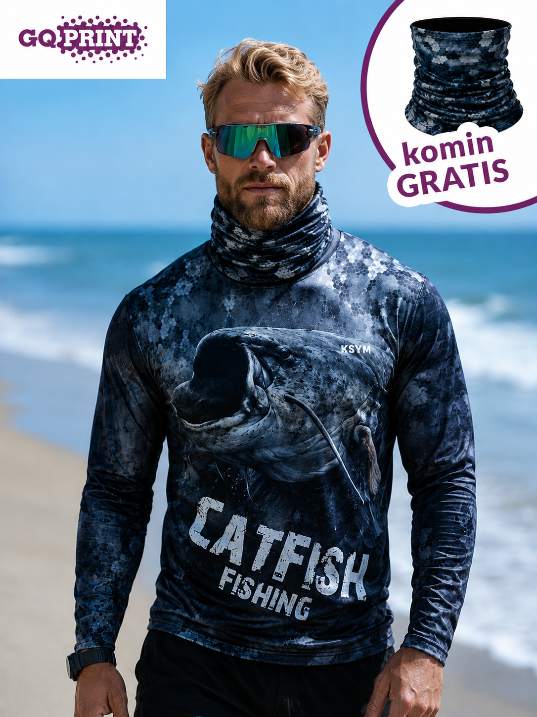 Pstrąg Catfish Fishing  Koszulka zawodnicza wędkarska