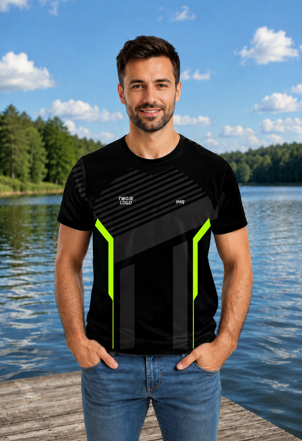 Uniwersalne T-shirt Wędkarski Universalny Sport Green