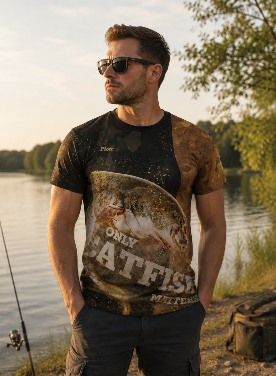 Sum T-shirt Męski dla wędkarzy z motywem suma - Only Catfish