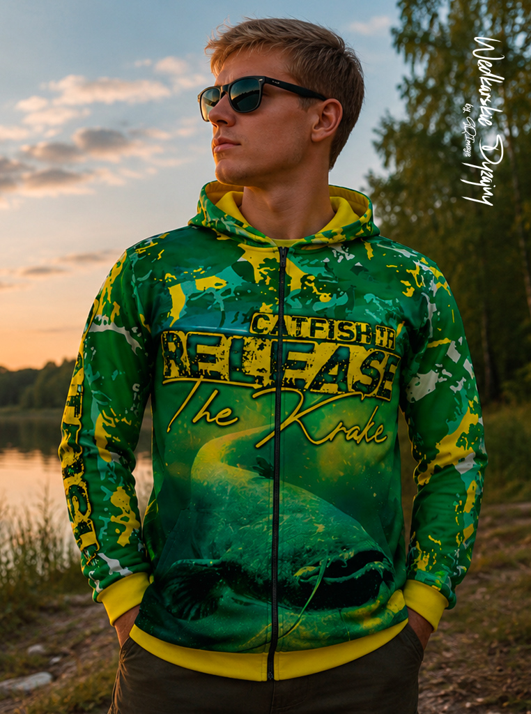 Bluzy z kapturem Bluza zawodnicza Release The Kraken Green
