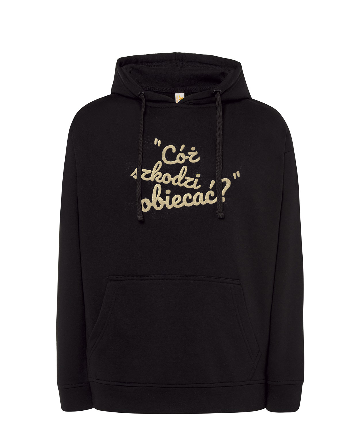 Bluza kangurka bawełna Czarna Bluza z Haftem  