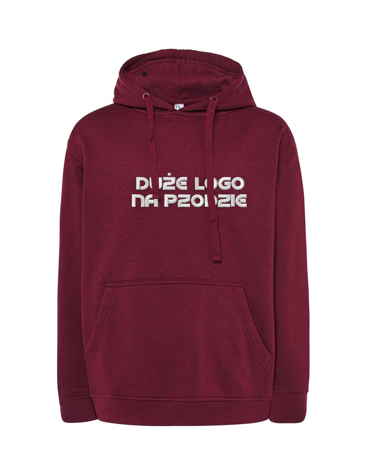 Bluza kangurka bawełna Bluza z Haftem Burgundy