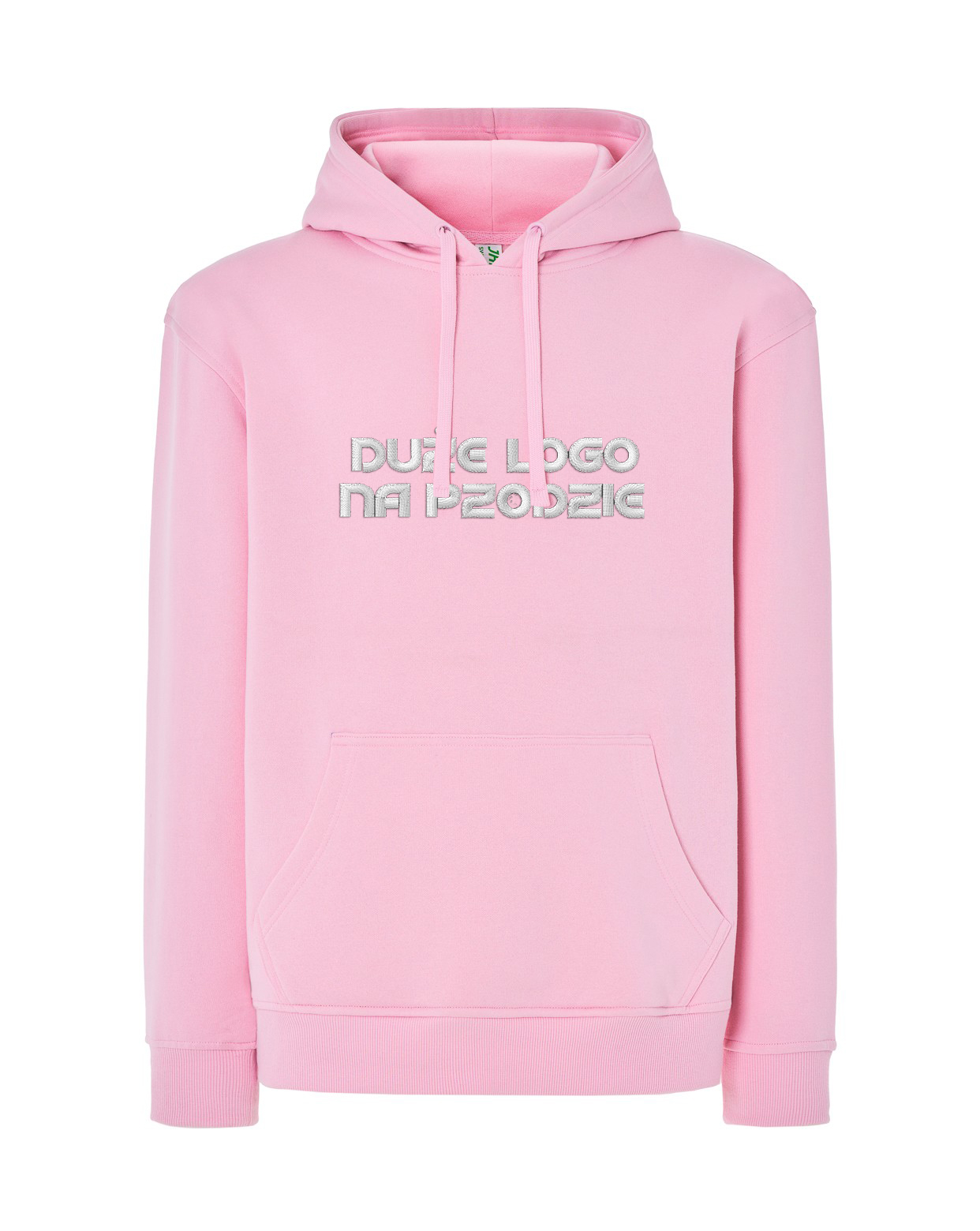 Bluza kangurka bawełna Różowa Bluza z Haftem