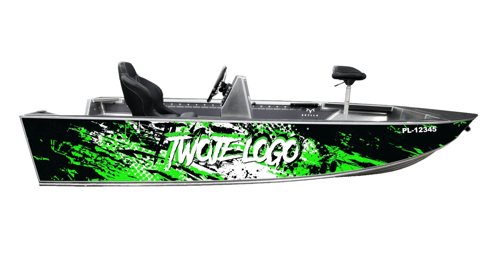 Okleiny na łodzie Okleina na łódkę Grunge Green