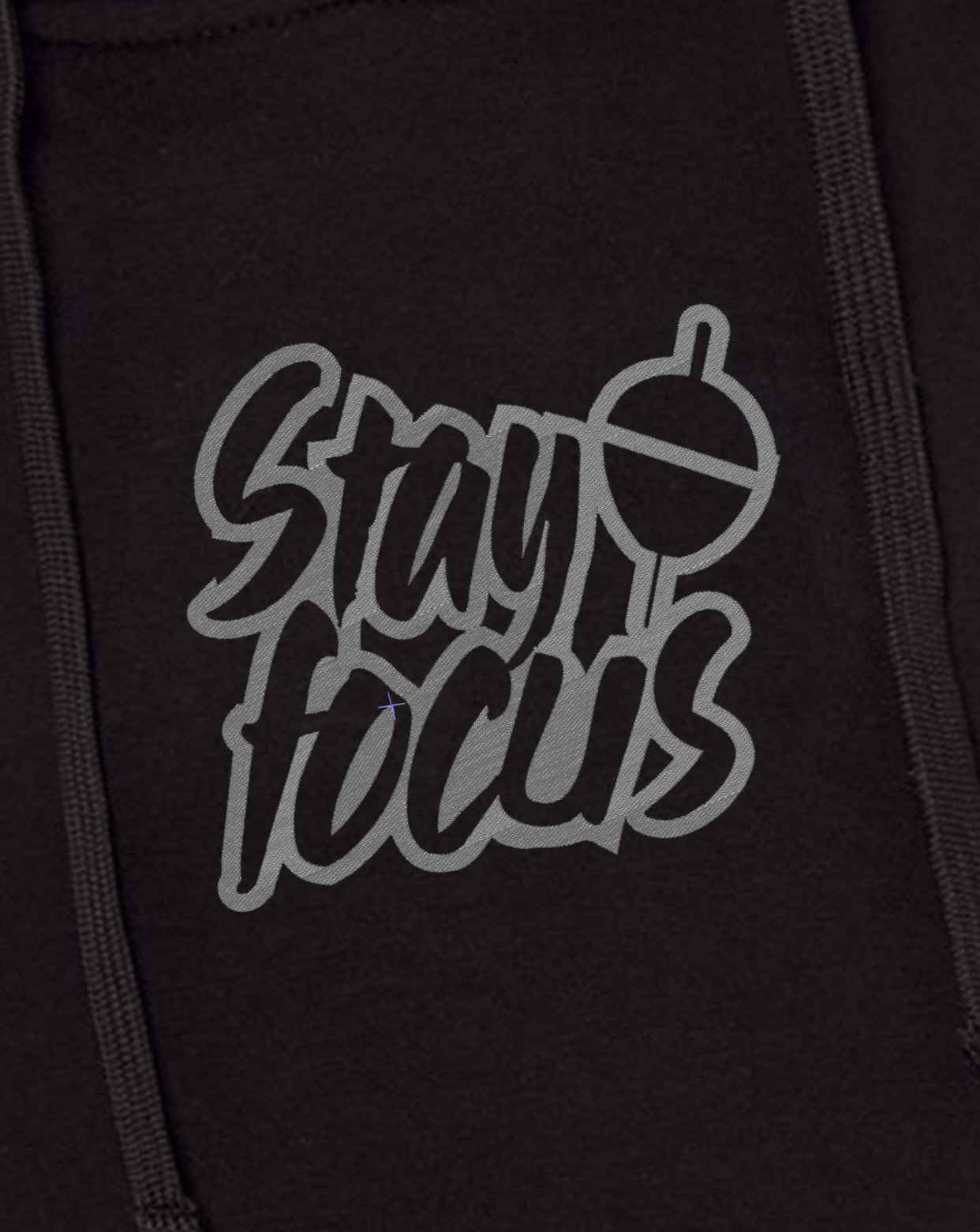 Czarna Bluza z Haftem Stay Focus