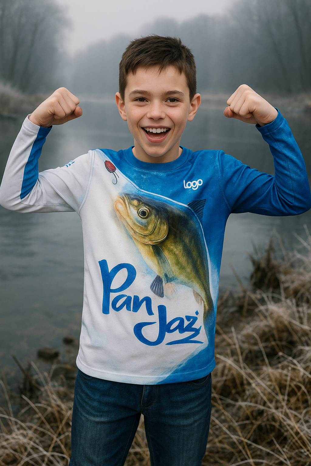 Koszulka wędkarska - Pan Jaź Blue