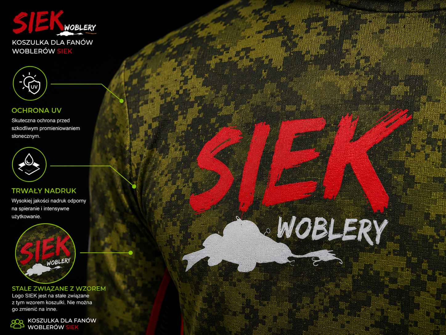 Koszulka Siek Olive UV + komin