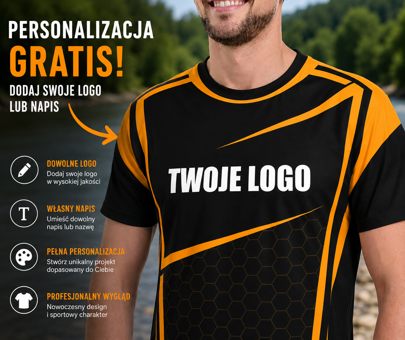 T-shirt wędkarski uniwersalny Sport Orange