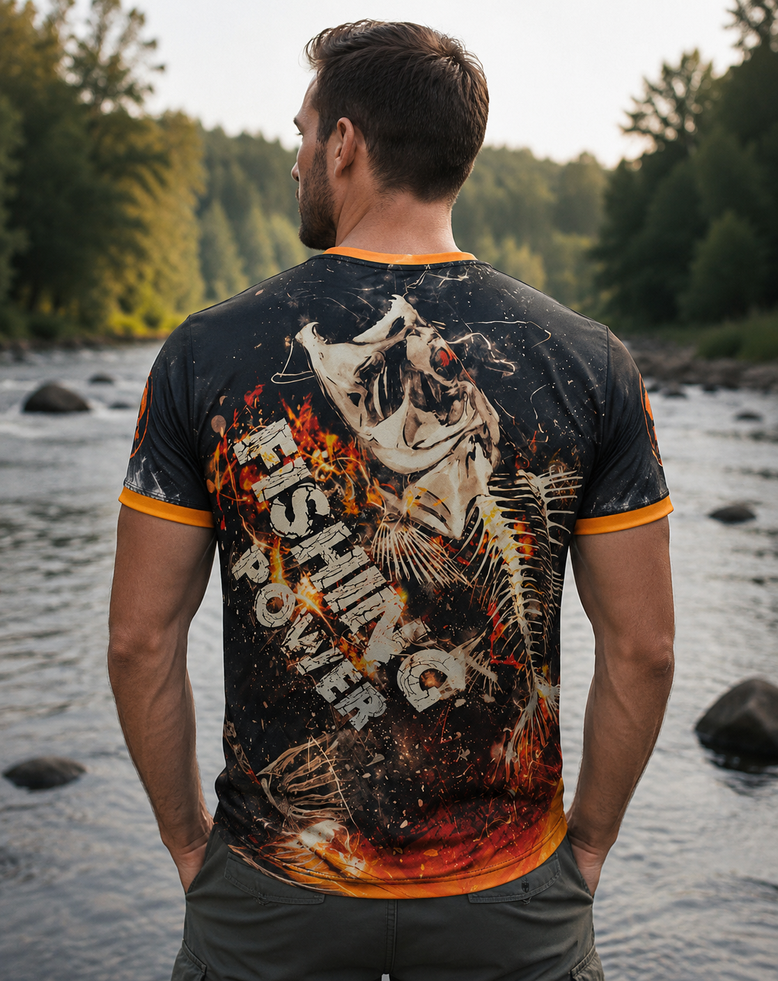T-shirt Męski Wędkarski z motywem szczupaka - Power Pike