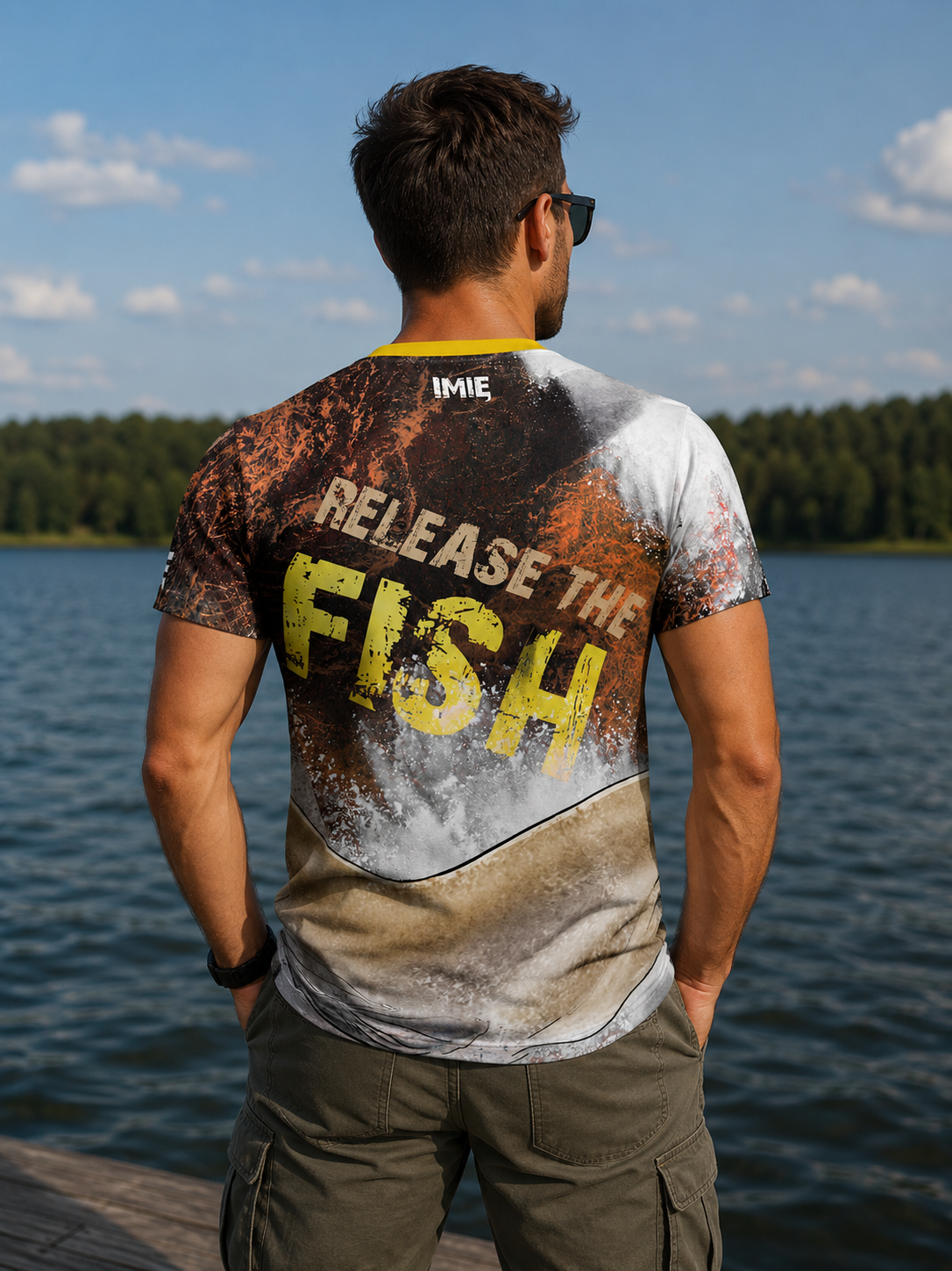 Koszulka z krótkim rękawem Męska dla wędkarzy z motywem suma - Catfish Fighters