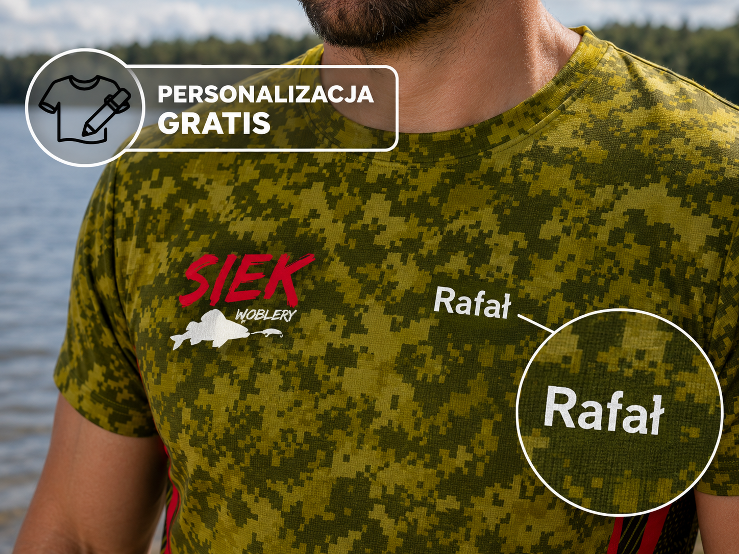 T-shirt Męski Siek Z Motywem Pstrąga