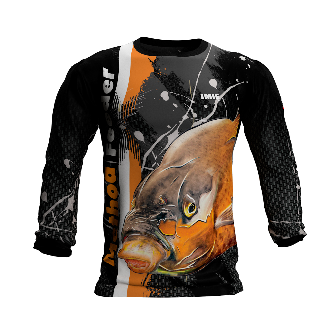 Leszcz Dark  ongsleeve wędkarski termoaktywny z ochroną UV