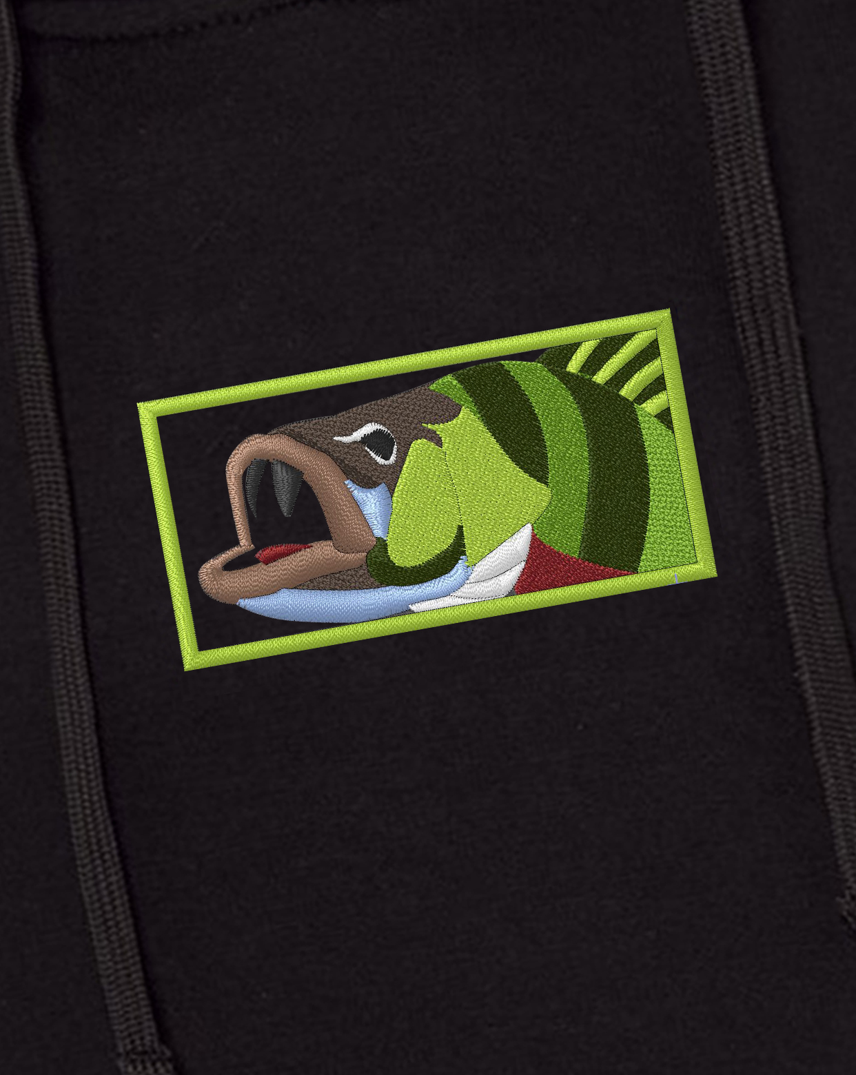 Czarna Bluza z Haftem Okonia