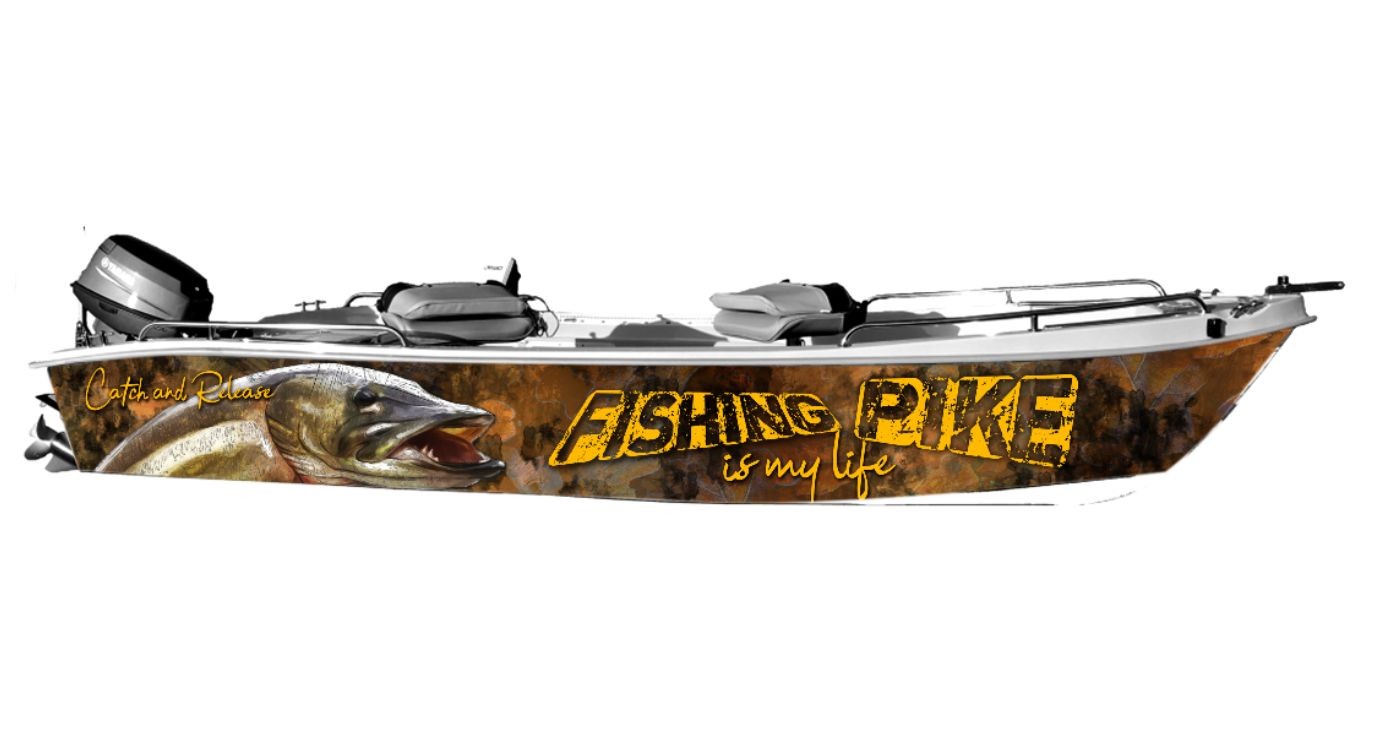 Pike Fishing - grafika ze szczupakiem na łódź