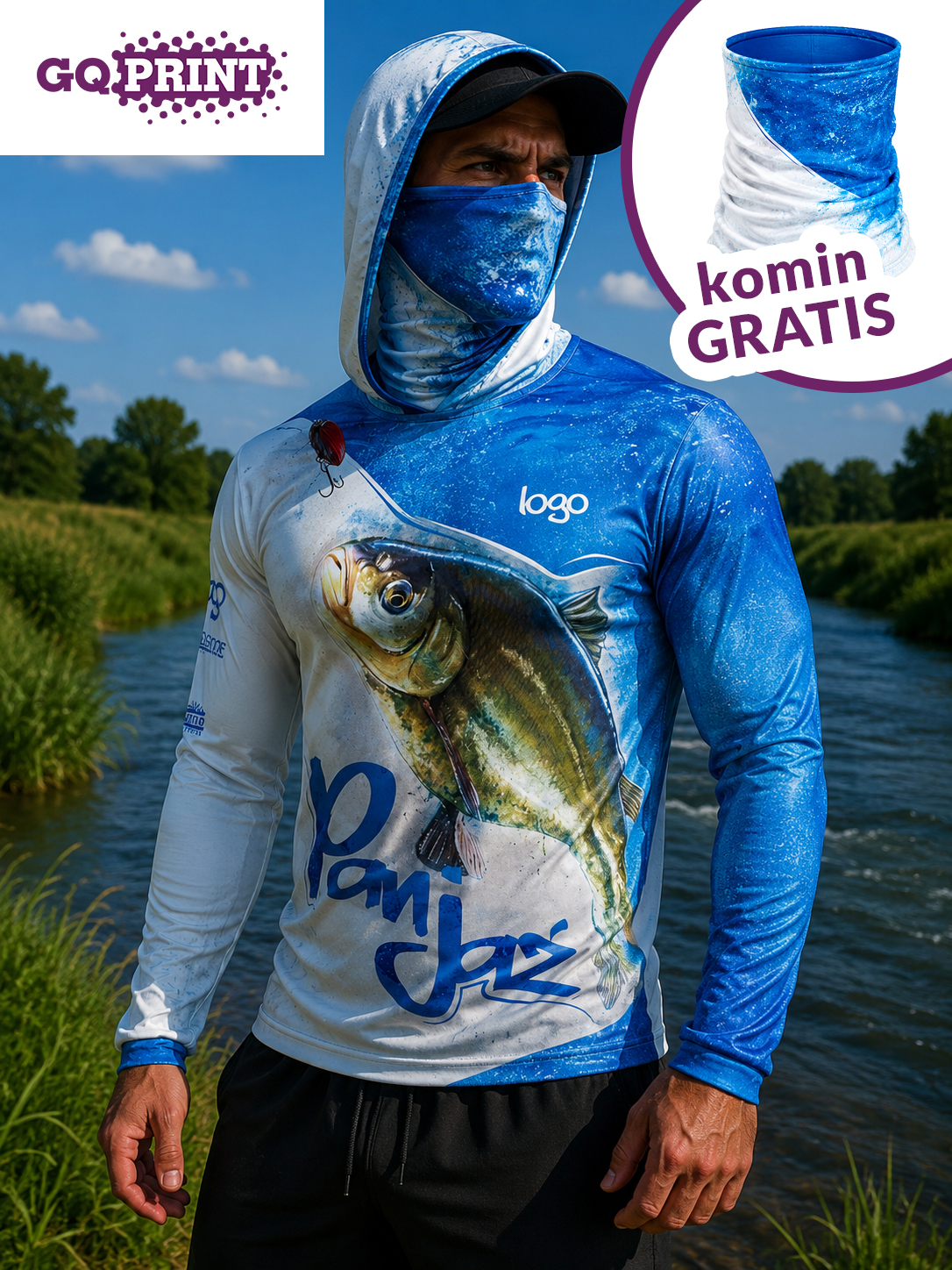 Koszulka wędkarska - Pan Jaź Blue
