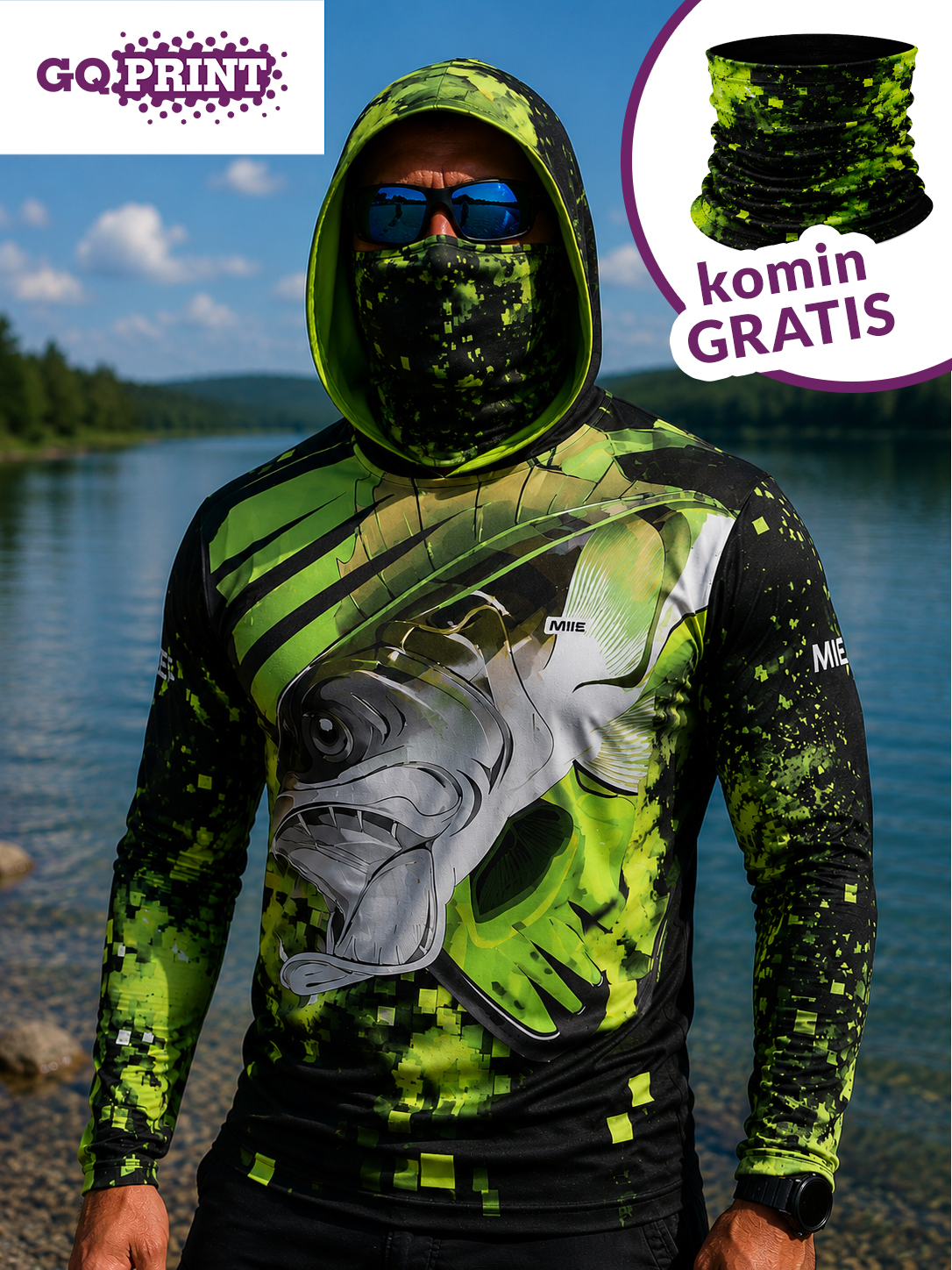 Cartoon Zander Koszulka UV + Komin